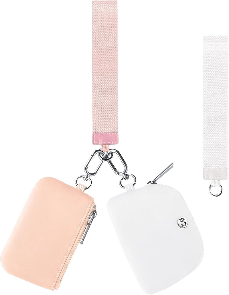 Babysun Mini Zip Around Dual Pouch Wristlet With 2 Straps Wristlet Keychain Wallet for Women Coin Purse Small Cute for Teen Girl - Image 1